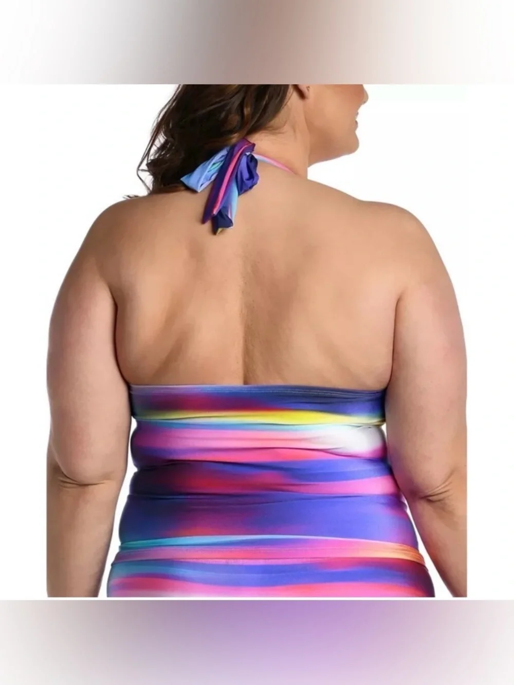 La Blanca Sunset Shores Halter Tankini Colorful Molded Cups TOP ONLY W18